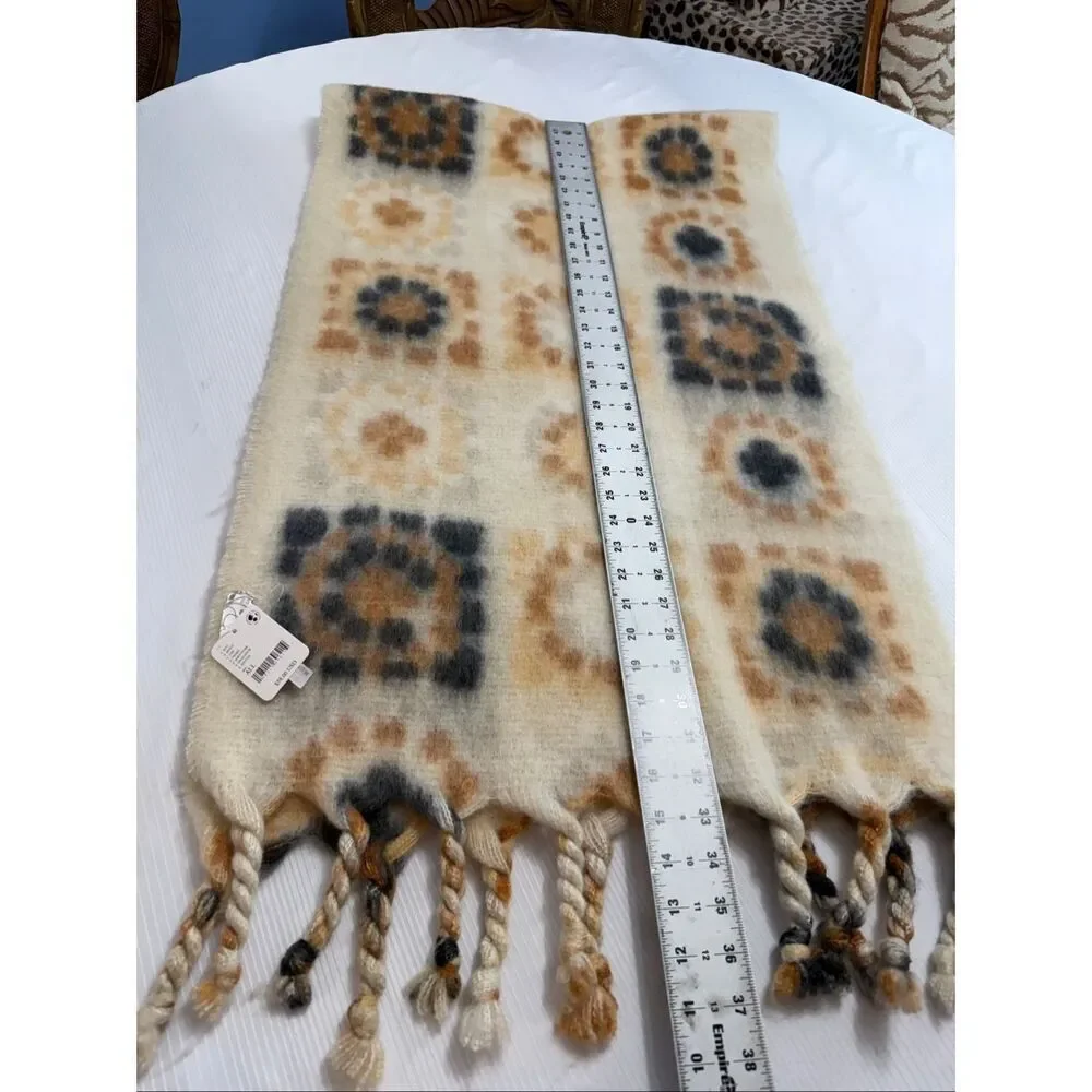 Free People Kaleidoscope Blanket Scarf Ivory Combo Oversized Boho Wrap NWT